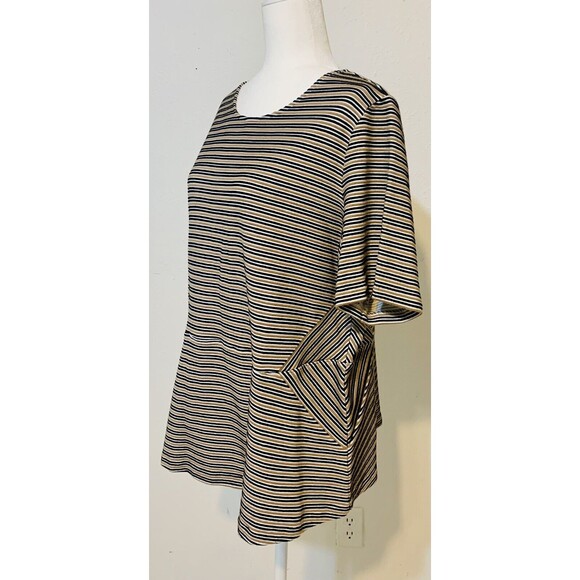 NWT Talbots Size 1X Stripped Peplum Short Sleeve Top Closet Staple Business - Picture 2 of 6